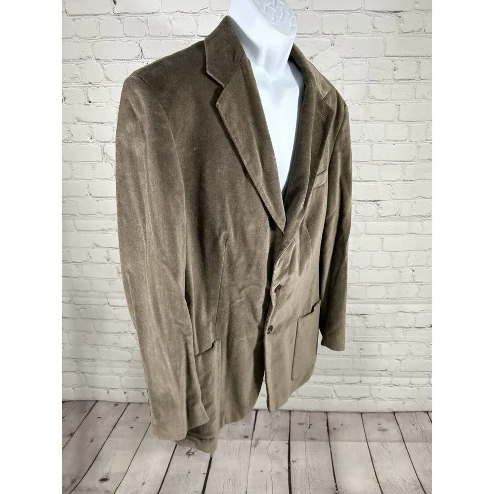 Le Collezioni Structure Brown Suede Corduroy 3-Button Jacket Blazer Men’s L 44R